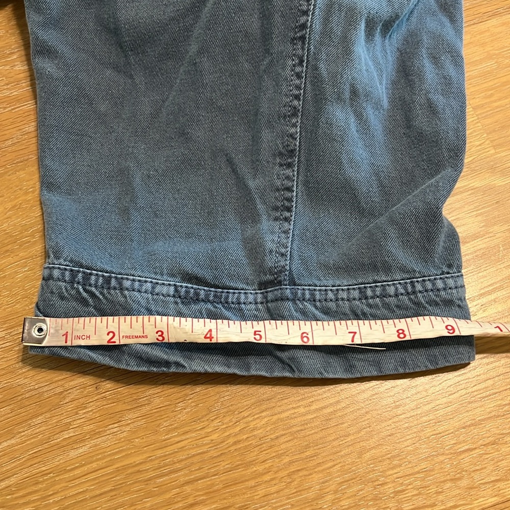 Free people Felix taper Women's Blue Denim Overalls buckle size M Like new - Picture 14 of 15